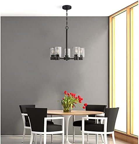 Westinghouse 6115300 Sylvestre Five-Light Chandelier, Matte Black
