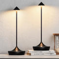 Set of 2 Black Rechargeable LED Table Lamps
