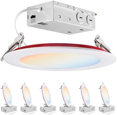 PARMIDA 6 Pack 6 Inch Fire Rated LED Recessed Light