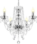 4-Light Silver Crystal Chandelier