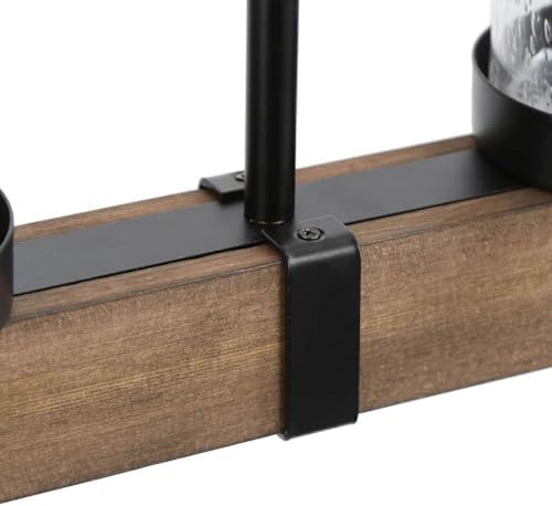 LALUZ 5-Light Kitchen Island Lighting, Farmhouse Wood Linear Dining