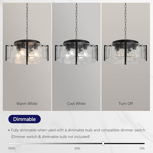 17.7" Modern Black Dining Chandelier