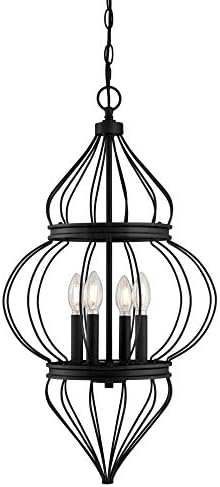 Westinghouse Salma Four-Light Chandelier, Matte Black
