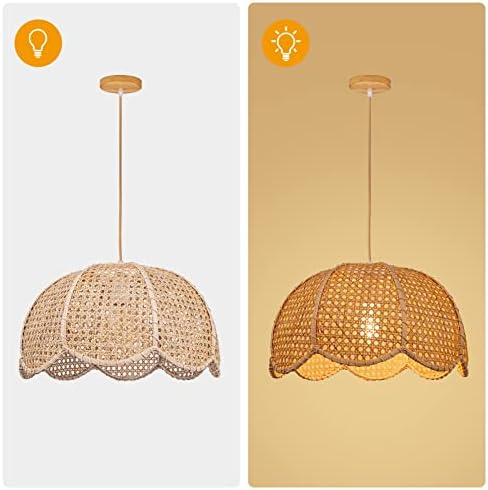 Arturesthome Woven Lotus Flower Pendant Light, 15.7″*9.8″