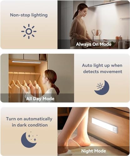 Under Cabinet LED Motion Sensor Lights, 2200mAh, 2 Pack