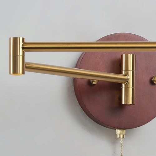 Vintage Swing Arm Plug-In Wall Sconce, Antique