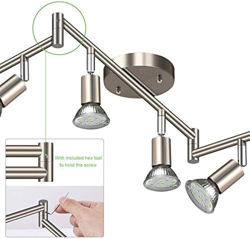 Unicozin LED 6 Light Track Lighting Kit, 46.5'' Matt Nickel 6 Way