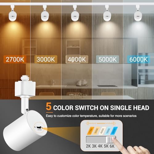 VANoopee 6-Light LED Track Lighting Kit, 6.6FT Rails
