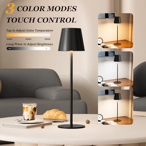 Kakanuo Rechargeable Table Lamp, Black