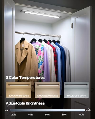 17.5inch Under Cabinet Lighting, 4500Mah Motion Sensor Light Indoor