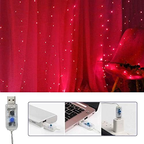300 LED Curtain Christmas String Lights, 9.8 x 9.8 FT