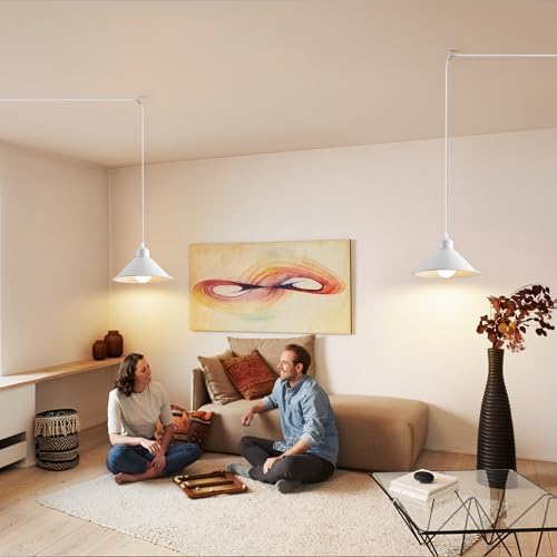8.2IN 2 Pack White Plug-in Pendant Lights