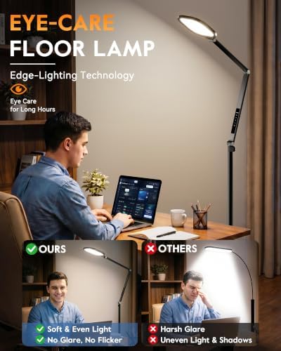 69" Eye-Care LED Reading Floor Lamp with Remote