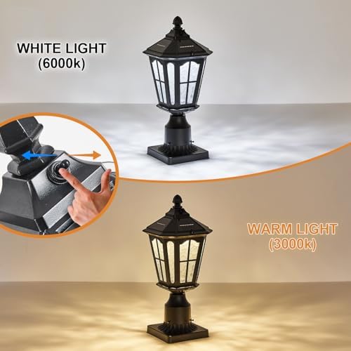 2 Pack Solar Lamp Post Lights, Black