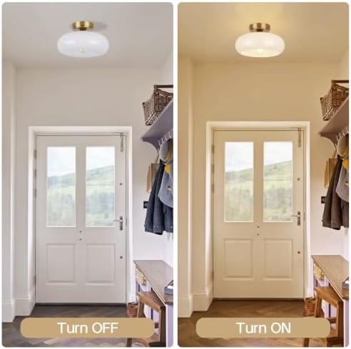 Small 11'' Gold Semi Flush Mount Ceiling Light