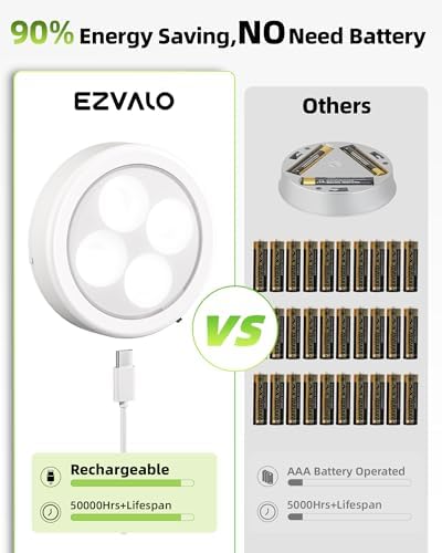 EZVALO 2-Pack Rechargeable Touch Puck Lights