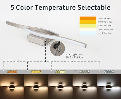 Joossnwell Brushed Nickel Bathroom Vanity Light, 23 Inch