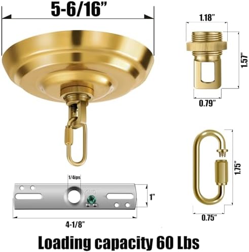 5-5/16 Inch Brass Light Canopy Kit