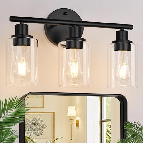 Zarbitta 3-Light Black Bathroom Vanity Light