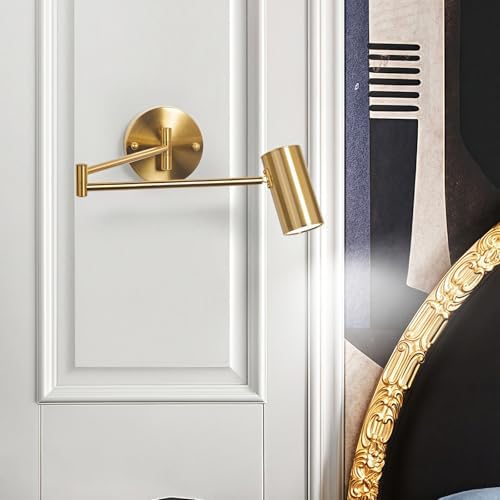 Adjustable Swing Arm 5W LED Wall Lamp, Gold