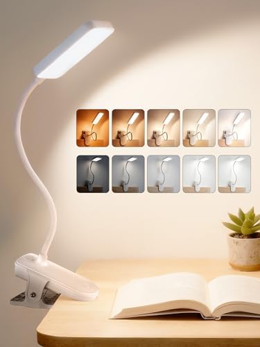 Rechargeable Clip-on Desk Lamp, 45 Lighting Modes