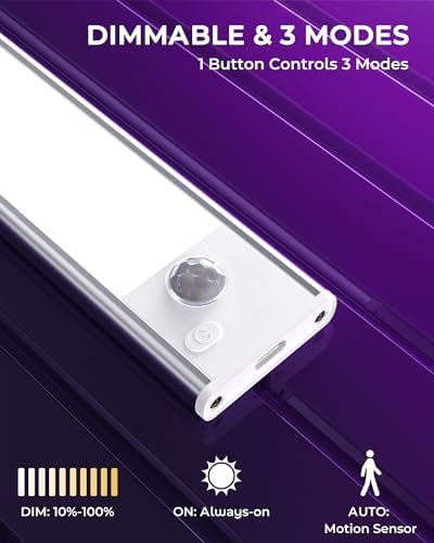 White Under Cabinet Lights, 2Pack