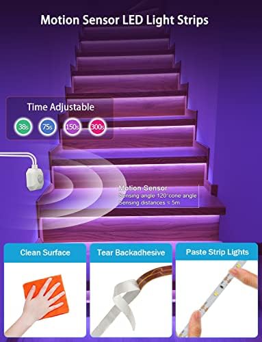 Daymeet 16.4ft RGB Motion Sensor LED Strip Lights
