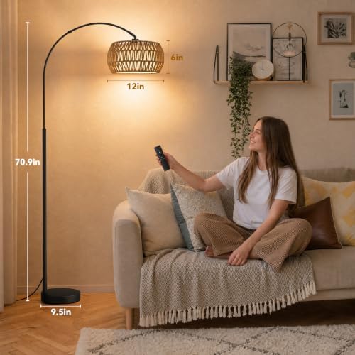 Ambimall Arc Floor Lamp, Adjustable Color Temperature and Brightness