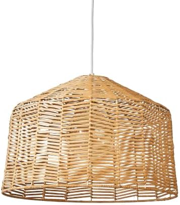 Farmhouse Boho Rattan Pendant Light