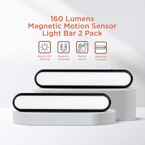 BLACK+DECKER 2-Pack LED Light Bars, 160LM Motion Sensor
