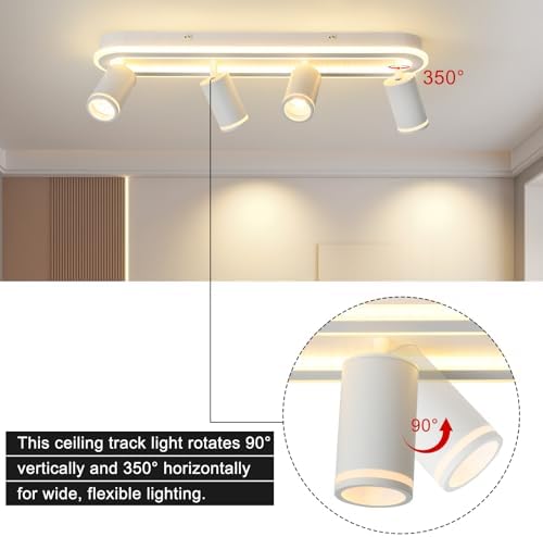 4-Light LED Track Lighting Spotlight Kit, White