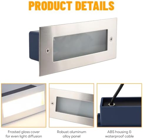 BORDSTRACT LED Recessed Step Light, Aluminum Alloy, AC220V