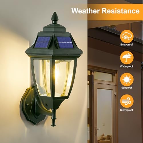 2-Pack Solar Porch Lights, Motion Sensor