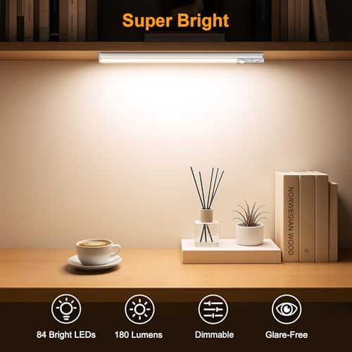 Gritin 10.2inch Under Cabinet Lighting Rechargeable 2 Pack