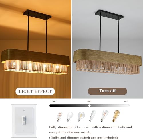 38 Inch Hand-Woven Rattan Chandelier