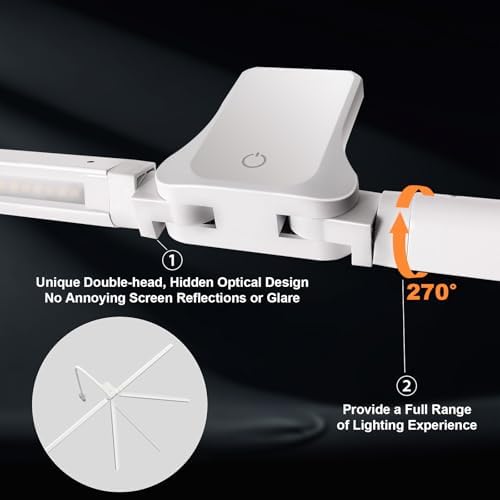EYOCEAN 31.5" 24W Double-Head LED Desk Lamp