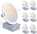 POWERASIA 6 Pack 6 Inch Canless LED Recessed Lighting