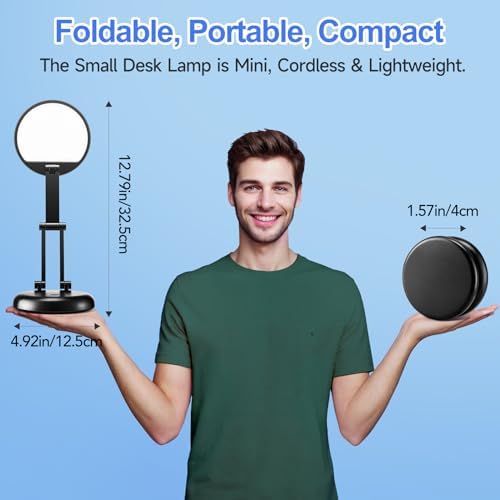 Rechargeable Cordless Desk Lamp, 3600mAh, Foldable