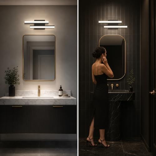 18-Inch Black Dimmable LED Bathroom Vanity Light