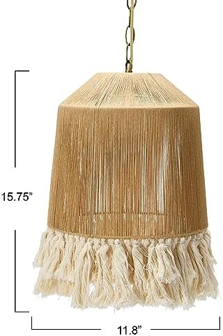 Coastal Pendant Lamp, Paper Rope Shade