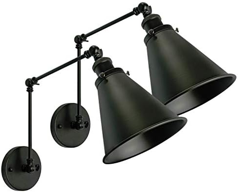 Industrial Black Wall Sconce Set of 2