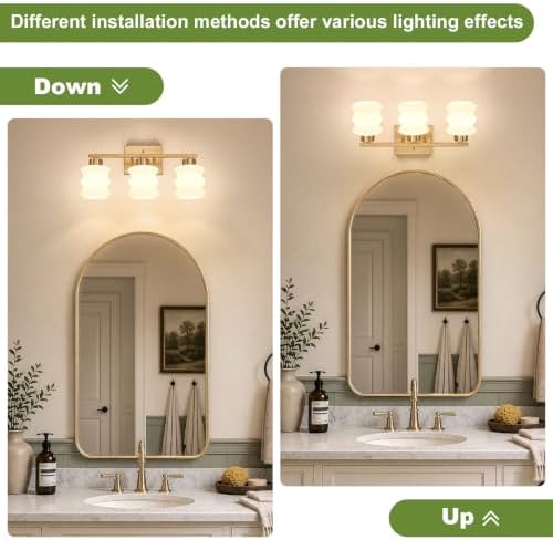 Modern 3-Light Glod Vanity Light