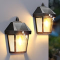 DERAYSION 9 Inch Solar Motion Sensor Wall Lanterns, 2 Pack