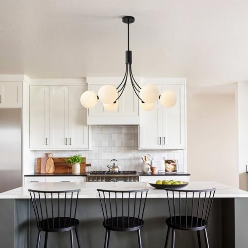 6-Light Black Modern Farmhouse Chandelier