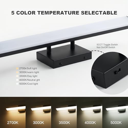 mirrea 32in Black LED Vanity Light