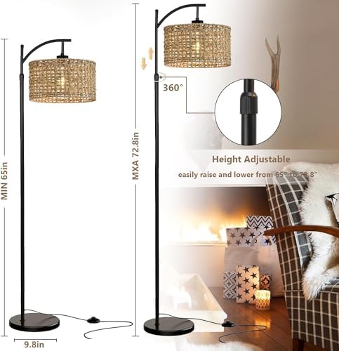 Arc Floor Lamp with Remote Control, 3 Color Temperatures