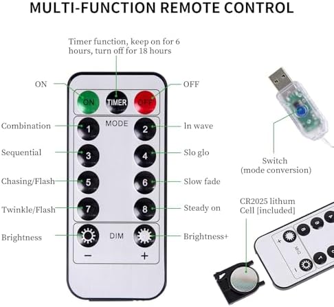 300 LED Twinkle Fairy Curtain Lights with Remote - 8 Lighting Modes