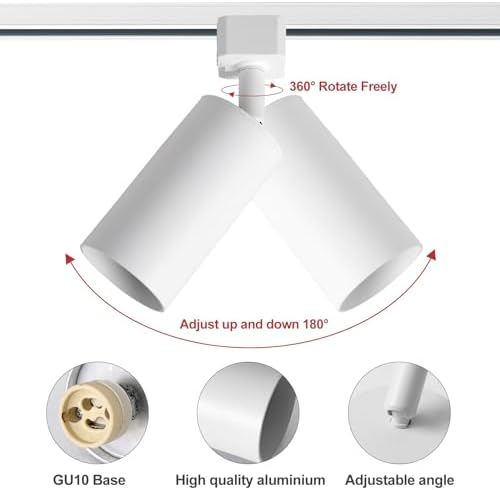 4-Light LED Track Lighting Kit with 3.3FT H Type Rails