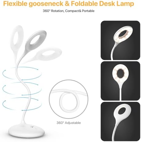 Rechargeable Desk Lamp, Bedside Reading Light