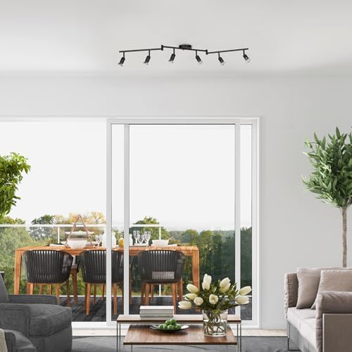 Globe Electric 6-Light Foldable Track Lighting Kit, Matte Black